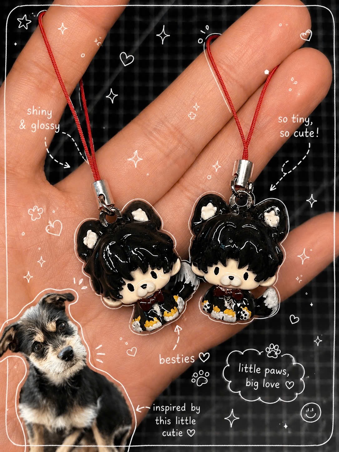 Chibi Pet Phone Charm / Key Chain (2 pieces)